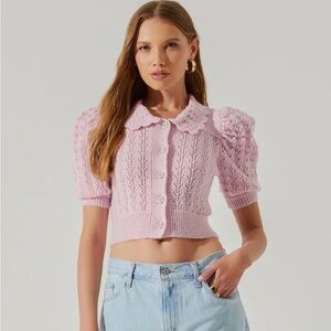 ASTR Pink Short Sleeved Cardigan